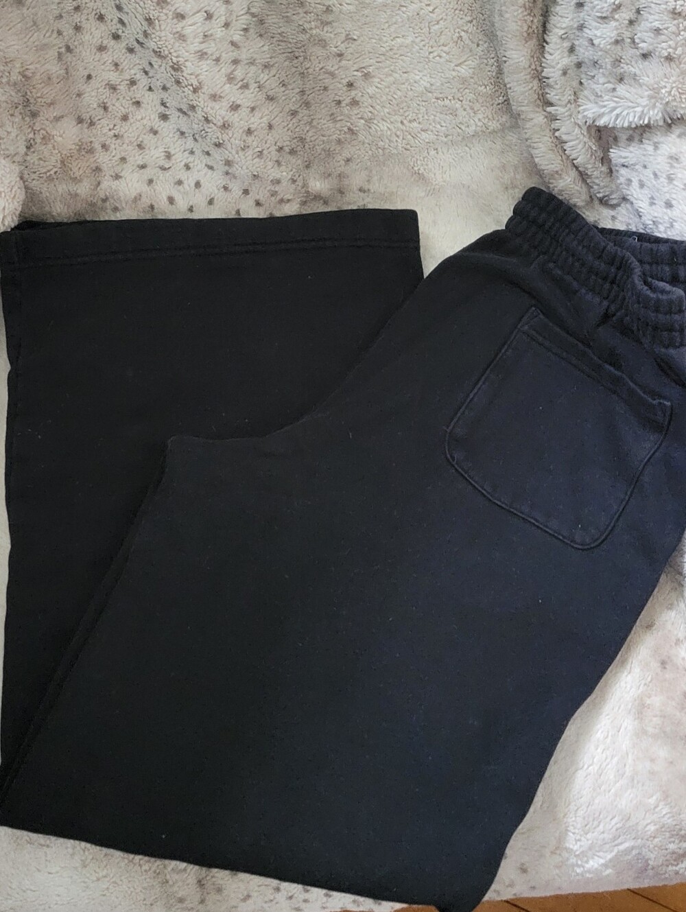 PINK Victoria's Secret Wide Leg Black Lounge Pants